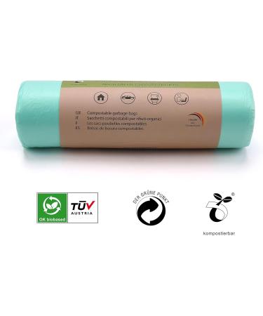 Zuras 10L Organic Waste Bags - 150 Compostable Biodegradable Tear-Resistant & Waterproof | DIN EN 13432 Certified - Buy Online on GoSupps.com