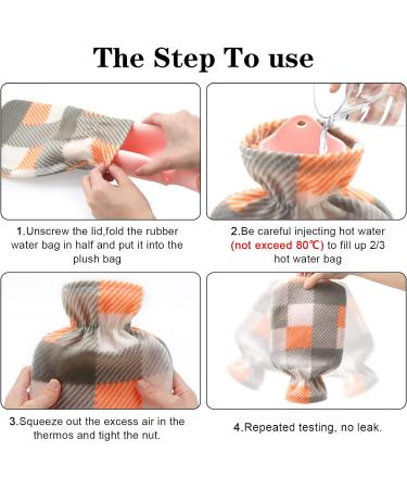 MOTONG Wearable Hot Water Bottle with Fluffy Cover - Purple | Natural Rubber, Soft Plush Waist Cover for Pain Relief on Back, Neck, Legs, Shoulders - Buy Online on GoSupps.com