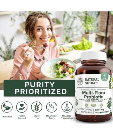 Natural Nutra Ultimate Flora Probiotic for Women and Men Helps Improves Digestion Contributes to Overall Health Promotes Immune System Multi-Strain with Lactobacillus Acidophilus 60 Capsules 60 Count (Pack of 1) - Buy Online on GoSupps.com