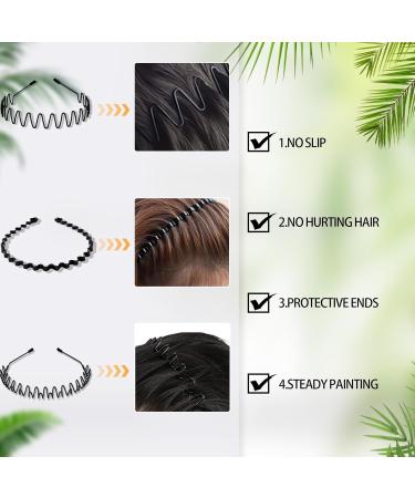 Willight 3-Piece Metal Hair Bands - Zigzag Wave Headbands for Men & Women | Non-Slip Black Spring Hair Ties for Sports & Yoga - Buy Online on GoSupps.com