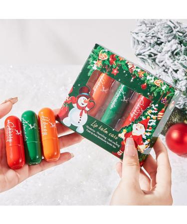 CHICTRY Lip Balm Gift Set for Women & Men - 3 Pack Christmas Themed Balm Natural Fruit Scented Moisturizing Care - Perfect Holiday Stocking Stuffer Green One Size One Size Green - Buy Online on GoSupps.com