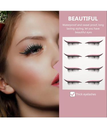 Beavorty 4 Pairs False Eyelashes Eye Makeup Sticker Women Wispy Eye Lashes Shiny Eyeliner Stickers Invisible Eye Line Strip Sticker Fake Lashes Eyelash Sticker Man Lip Gloss Plastic Dense - Buy Online on GoSupps.com