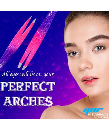YNR Fine Point Slant Tweezers Women and Men Splinter Ticks Facial Chin Hair Brow and Ingrown Hair Removal Set Sharp Needle Nose Pluckers - Buy Online on GoSupps.com