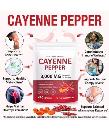 Cayenne Pepper Softgels with Beetroot Extract Turmeric Curcumin & Hawthorn Enhanced with Vitamins D3 K2 & E Supports Heart Health Circulation & Leg Vein Wellness 240 Easy-to-Take Capsules (1) - Buy Online on GoSupps.com