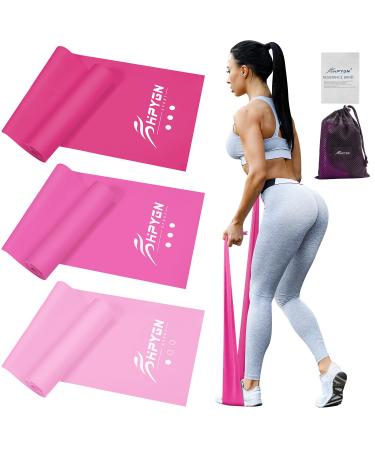 Resistance Bands Exercise Bands for Physical Therapy Strength Training Yoga Pilates Stretching Non-Latex Elastic Band with Different Strengths Workout Bands for Home 1.5m Pink
