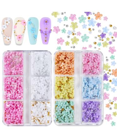 iFancer Nail Art 3D Acrylic Flowers Nail Charms Nail Design Supplies Decoration Accessories