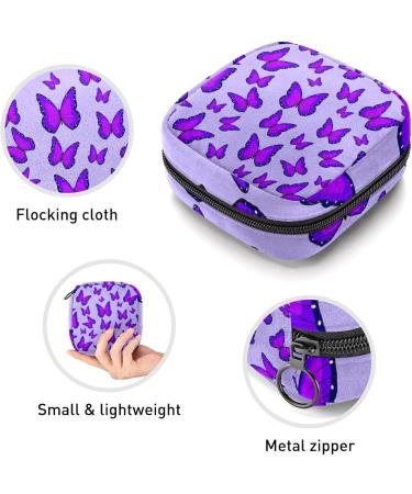 Anna Cowper Butterfly Pattern Purple Women's Storage Bag - Portable Period Bag for Menstrual Cup & Tampons | Stylish Feminine Design Perfect for Women & Teens - Buy Online on GoSupps.com