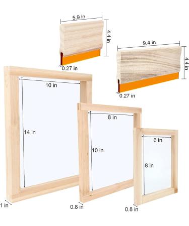 Colovis Screen Printing Frame and Squeegee Kit - 3 Wooden Frames with Mesh + 2 Squeegees - Buy Online on GoSupps.com