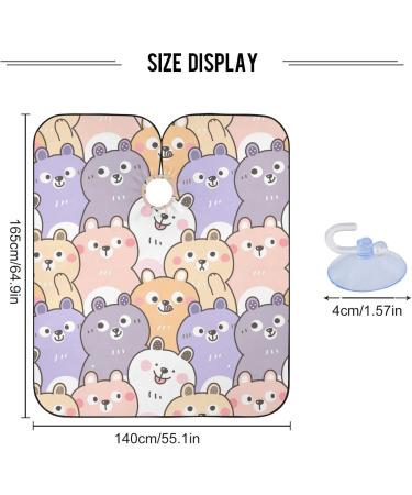 Waterproof Barber Cape - Cute Cartoon Bear & Cheetah Haircut Bib for Men & Women | Unisex Hair Cutting Cape - Buy Online on GoSupps.com