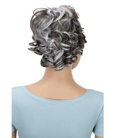 PRETTYSHOP Voluminous Curly Messy Bun Hairpiece Scrunchy Updo Brown Gray Mix #10H1001B G14L - Buy Online on GoSupps.com