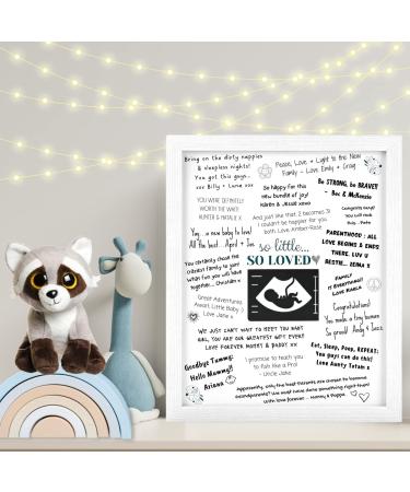 Baby Shower Guest Book Frame for Single Baby or Twins - Ultrasound Photo Frame - Pregnancy Keepsake - Classic White - Buy Online on GoSupps.com