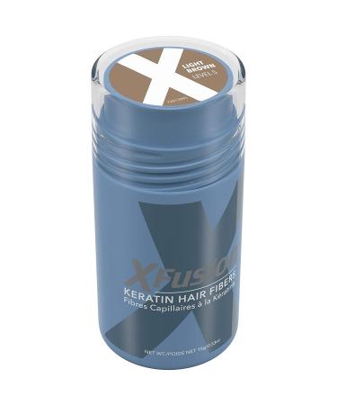 XFusion Keratin Hair Fibers (15g) - Light Brown | Instantly Conceal Thinning Hair - Buy Online on GoSupps.com