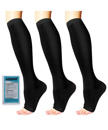 Azzsee Support stockings for open lace calves stockings compression stockings women men men medical compression socks graded thrombosis socks for sport reduce leg pain xxl-3xl