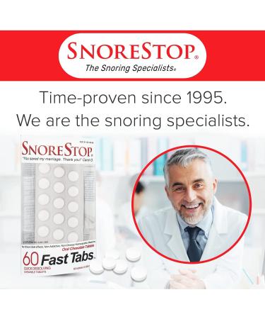 SnoreStop FastTabs - Natural Anti-Snoring Chewable Tablets for Better Sleep - 60 Count - Buy Online on GoSupps.com