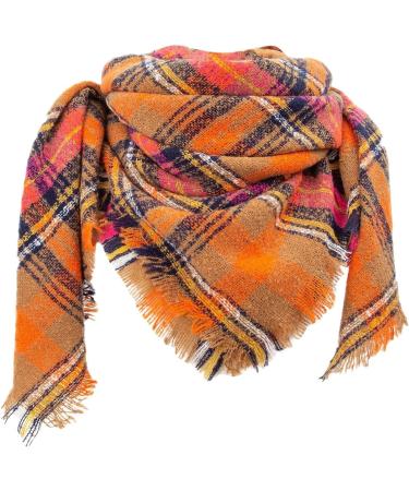 Elegant Women's Triangular Cashmere Scarf - Large Soft Orange Winter Scarf for Cold Weather - Buy Online on GoSupps.com