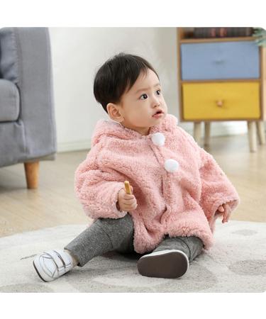 ITODA Toddler Winter Fleece Hooded Cape Coat - Pink (0-3 Years) - Buy Online on GoSupps.com
