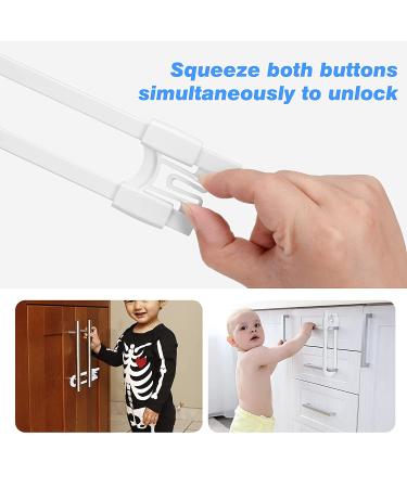10 Pack Baby Sliding Cabinet Locks - Vmaisi U Shaped Child Safety Locks - Adjustable & Childproof Latches for Kitchen Bathroom Cupboards - White - Buy Online on GoSupps.com
