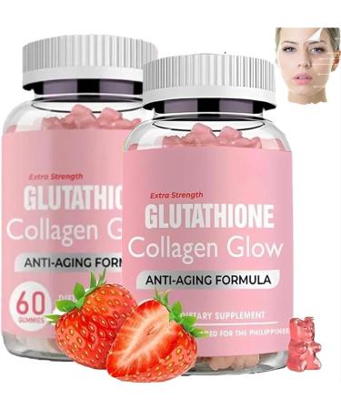 Glutathione Collagen Gummies Glutathione Collagen Glow Gummies for Dark Spot Collagen Gummies for Women Gummies Skin Care 60 Pieces/Bottle Korea Glutathione Gummies for Women (2pcs)