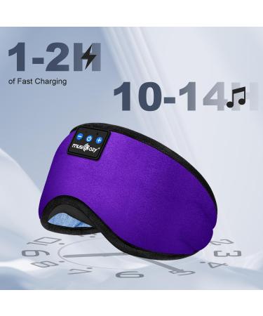 Bluetooth Sleep Headphones Eye Mask for Side Sleepers/Nap/Travel - 14 Hrs Playtime - Comfy & Ultra-Soft - Violet - Buy Online on GoSupps.com