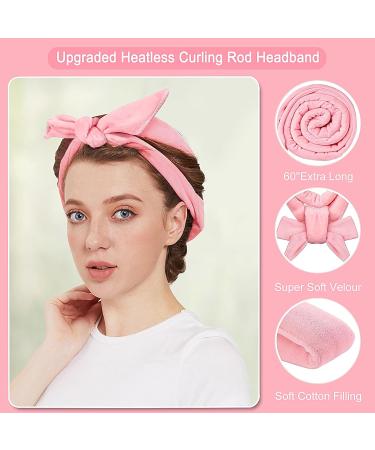Heatless Locken Winder - Non-Slip DIY Hair Curler Set with Hairpin for Medium Long Hair - Pink - Buy Online on GoSupps.com