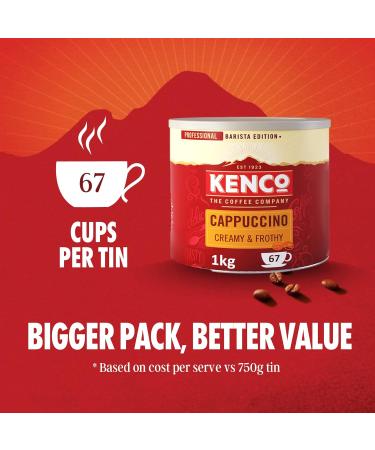 Kenco Cappuccino Instant Coffee 1kg - Tin 1kg (Pack of 1) - Buy Online on GoSupps.com