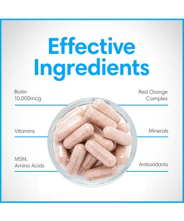 Consult Health Beaute Caps Pro - Supports Hair Growth Skin & Nail Health - Collagen Vitamins B6 B7 B12 D & 10 500 mcg Biotin - MSM Blood Orange - Anti-Aging - USA Made - Women & Men 60 Capsules 60 Count (Pack of 1) - Buy Online on GoSupps.com