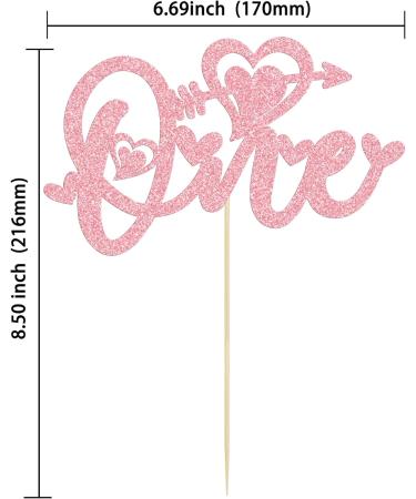 Gyufise 1Pc Happy Valentine's Day First Birthday Cake Topper Glitter Heart Arrow Valentine One Cake Topper Decorations for Valentine Theme Kids Birthday Party Supplies Pink Pink-4 - Buy Online on GoSupps.com