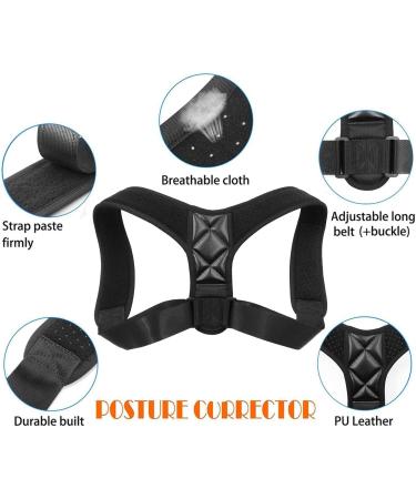 Posture Corrector for Men and Women Posture Brace Adjustable Upper Back Support Brace Straightener for Providing Pain from Neck Upper Back Shoulder Correction - Buy Online on GoSupps.com
