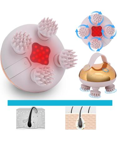 Feelsploh Electrical Scalp Massager - 8 Silicone Heads Infrared Hair Stimulator IPX7 Waterproof | Boost Hair Growth & Relaxation (Gold) - Buy Online on GoSupps.com