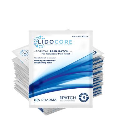Lidocore 4% Lidocaine Pain Relief Patches Maximum Strength OTC Topical Numbing Patch | Safe & Compliant Formula | Strong Adhesive | Odor-Free Fragrance-Free | 50 Count 50 Patches