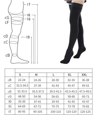 DERCLIVE Compression Stockings for Thighs - 23-32 mmHg Dotted Silicone Socks for Improved Blood Circulation - Black - Soft & Comfortable - Buy Online on GoSupps.com