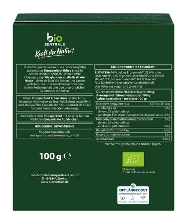 Biozentral Knusperbrot Erbse - Vegan & Gluten-Free Crispy Bread | 7x100g | Healthy Snack Alternative - Buy Online on GoSupps.com