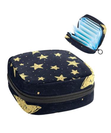 Women's bonds storage pockets Stillpad holder stars on dark background portable period kit bag feminine product bag for women girls color2