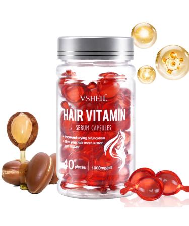 Hair Treatment Serum Enriched with Moroccan Macadamia Avocado Oils Vitamins A C E Pro B5 No Rinse for Hair Repair Moisturizing Women & Men- 40 Capsules