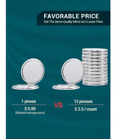 Getinbulk 12-Piece Compact Mirror Set | Double-Sided 1X/3X Magnification | PU Leather | White | 3.15 inches - Buy Online on GoSupps.com