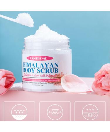 Salt Body Scrub - 3.38 oz - Exfoliating Body & Foot Scrub with Collagen & Stem Cells - Exfoliating Salt Scrub & Infused Moisturizer Helps Hydrate Skin  - Buy Online on GoSupps.com