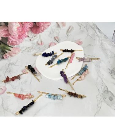 Gemstone Hair Pins Set of 15 - Crystal Bobby Pins for Women in Pink, Purple, Blue Colors - Buy Online on GoSupps.com