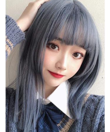 Buy BGHJUE Long Straight Ash Blue Wig for Women | Natural Full Head Clavicle Hair - International Shipping Available - Buy Online on GoSupps.com