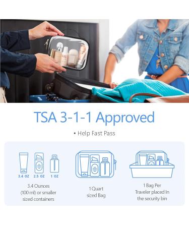 PACKISM Clear Makeup Bags 2 Pack - TSA Approved Toiletry Bag for Carry-on Travel - Quart-sized Clear Cosmetic Bags with Handle - Black (Medium & Large) - Buy Online on GoSupps.com