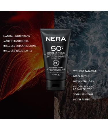 NERA Pantelleria Water Resistant SPF50+ Very High Protection Sunscreen Lotion 50ML - Nourishing Face Sun Cream Lotion with UVA/UVB Filters Prevents Dehydration & Skin Aging - Unisex - Buy Online on GoSupps.com
