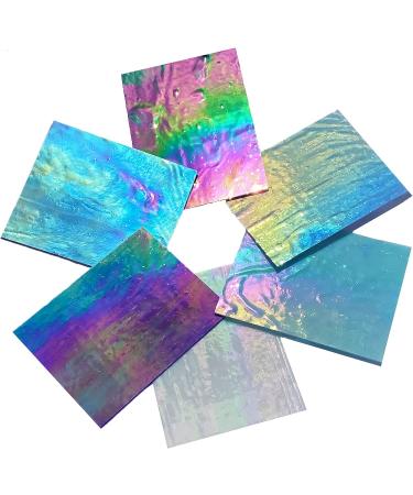 PALJOLLY 6 Sheets Large Iridescent Stained Glass Variety Pack - 6'' x 7 1/2'' Rainbow Colors for Glass Crafts & Projects - Buy Online on GoSupps.com