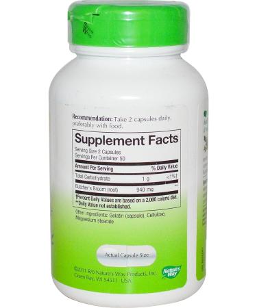 Nature's Way Butchers Broom Root Capsules - 100 Count - Buy Online on GoSupps.com