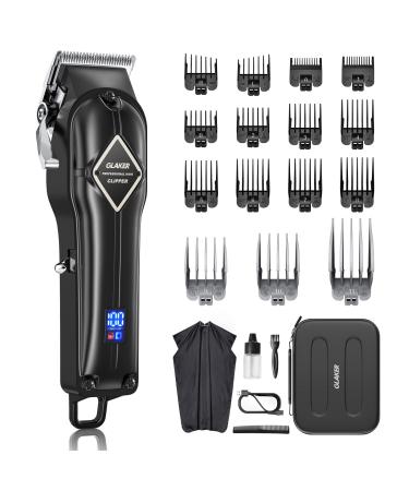 GLAKER Hair Clippers for Men - Cordless Professional Barber Clipper Hair Cutting Kit with 15 Guide Combs for Haircut Trimming & Grooming Black - Buy Online on GoSupps.com