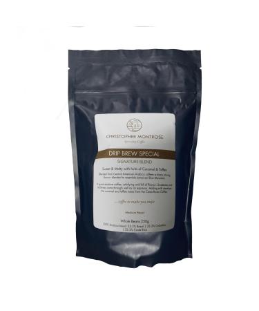 Christopher Montrose Coffee | Drip Brew Special | Signature Blend Whole Beans Coffee | Medium Roast | 250 Gram Pack 250.0 grams