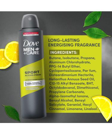 Dove Men Care Anti-Perspirant Deodorant Spray Sport Active Fresh 250ml - 2 Count | Long-lasting Protection | International Shipping - Buy Online on GoSupps.com