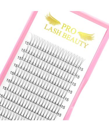 Finished compartments 3D-D-0.10-9 Short stem eyelash extension finished eyelash compartments Volume eyelashes 0.10 D Curl (3D-D-0.10.9 mm) 12 pieces (1 Pack) 3D-D 0.10-9 mm