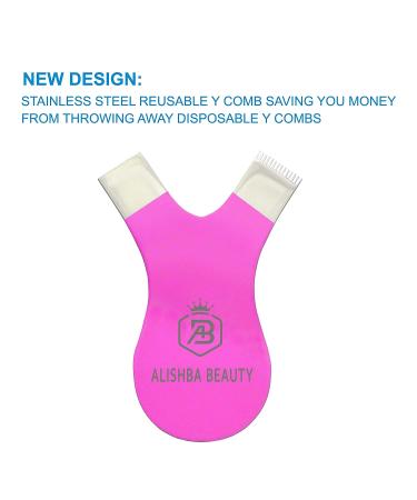 ALISHBA BEAUTY Stainless Steel Y-Comb Lash Lift Brush & Perm Tool | Hot Pink Makeup Tool for Lash Grafting - Buy Online on GoSupps.com