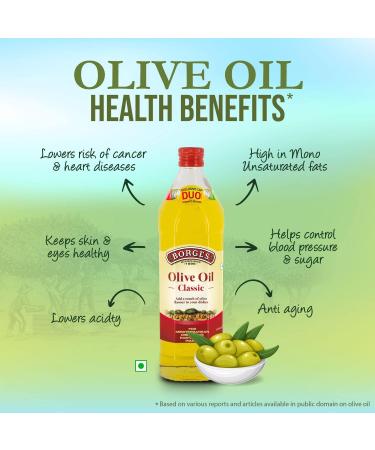 Borges Classic Olive Oil Edible Premium Grade Ideal For Specialty cooking Mediterranean dishes like pizza pasta Healthy Cooking Oil For Daily Use - 2L - Buy Online on GoSupps.com