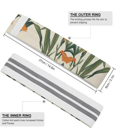 Buy Orange Toned Plant Printed Resistance Bands - Elastic Fabric Fitness Bands for International Shipping - Buy Online on GoSupps.com