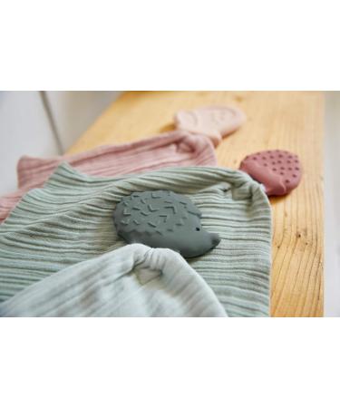 L SSIG Comforter Cloth with Teething Ring | Organic Cotton & Natural Rubber Teether - Strawberry Pink/Mint - Buy Online on GoSupps.com